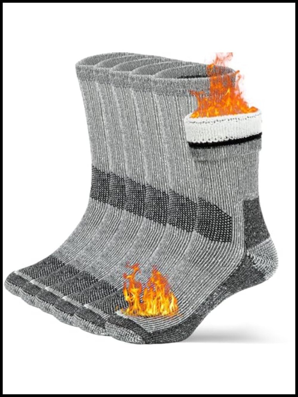 Merino Wool Warm Winter Boot Socks, Cozy Thermal Crew Socks for Men and Women,